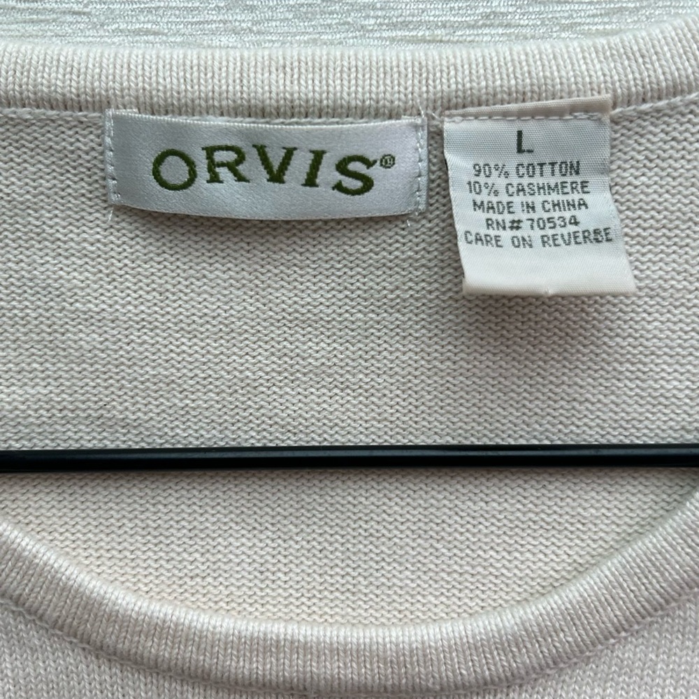 ORVIS ladies long sleeve cotton/cashmere sweater NWOT ⭐️⭐️⭐️⭐️⭐️ - Picture 2 of 3